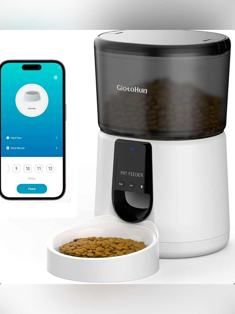 GiotoHun Automatic Pet Feeder For Dry Food Only Dogs Or Cat Food